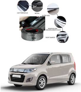 PRTEK Door Entry Guards Scratch Cover Protector Paint Threshold , Carbon Fiber Rubber Car Door Guard /Rear Bumper Guard Scratch scratch protection strip Front Entry Sill A176 Car Beading Roll For Window, Bumper, Door
