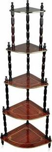 Smarts collection Wooden antique Corner Table for living room (Finish Color - Brown) Solid Wood Side Table