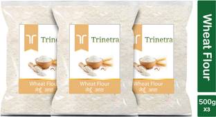 Trinetra Best Quality Wheat Flour / Gehoon Atta 500g Pack of 3