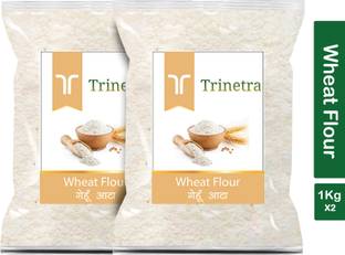 Trinetra Best Quality Gehun Atta (Wheat Flour)-1Kg (Pack Of 2)