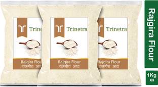 Trinetra Best Quality Rajgira Flour / Rajgira Atta 1Kg Pack of 3