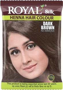 Royal Silk Henna Hair Color, Pack of 10 pcs. (10 X 10g Each) , Dark Brown