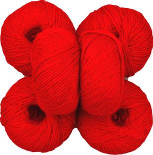 Vardhman Wool 100% Acrylic Wool Deep Red (12 pc) Baby Soft Wool Ball Hand Knitting Wool/Art Craft Soft Fingering Crochet Hook Yarn, Needle Knitting Yarn Thread Dyed
