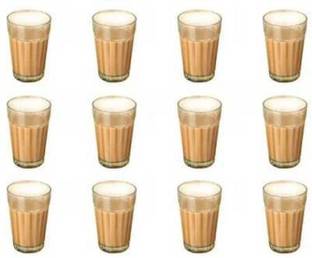 Lokesh (Pack of 12) (Pack of 12) Traditional Indian Cutting Chai /Tea Style Experience Set Glass Set (100 ml, Glass) Glass Set Water/Juice Glass