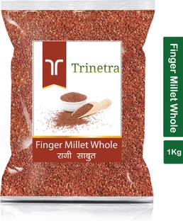 Trinetra Best Quality Ragi Sabut (Finger Millet Whole Grain)-1Kg (Pack Of 1) Finger Millet