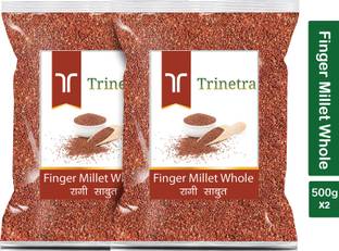 Trinetra Best Quality Ragi Sabut (Finger Millet Whole Grain)-500gm (Pack Of 2) Finger Millet