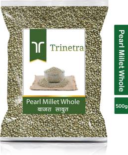 Trinetra Best Quality Bajra Sabut (Pearl Millet Whole Grain)-500gm (Pack Of 1) Pearl Millet