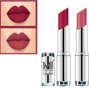 MI FASHION Rich Colors Cr�me Matte Smooth Lipstick Combo Long Lasting Set of 2 Code no 1445