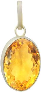 Takshila Gems Natural Yellow Topaz Pendant in Silver 7.25 Ratti / 6.52 Carat Lab Certified Silver Topaz Stone, Silver Locket