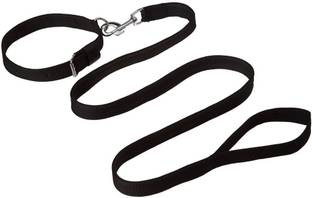 PAW ZONE 1 Inch Set Of Dog Collar and Leash For Young and Large Dogs In Black Color. Dog Collar & Leash