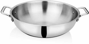 Arihant's Stainless Steel Triply Kadhai with Stay Cool Handles Kadhai 24 cm diameter 2 L capacity