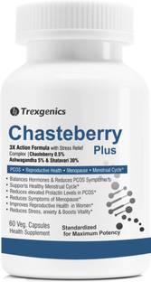 Trexgenics CHASTEBERRY PLUS PCOS Hormonal Balance, Menopause, Menstrual Cycle (60Vcaps)
