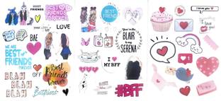 KHUSHA CREATIONS Scrapbooking Bestie Love Theme Tags Sheets (3 Sheets)