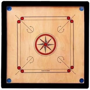 DTD 32"x 32" inch Carrom Board with 20 Crystal Coins, Striker & 10gm 81 cm Carrom Board
