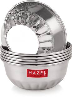 HAZEL Stainless Steel Dessert Bowl Stainless Steel Serving Bowl Wati Dessert Vati Katori, Set of 6, 220 ML Each, Silver