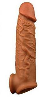 Dragon LONG SILICONE EXTENDER SLEEVE CHOCOLATE CONDOM Condom