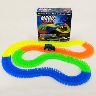 Jainixi sales Magic Tracks ( 220pcs ) Toy Glow in The Dark Electric led Cars Twister Tracks with led car