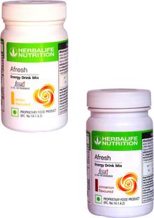 HERBALIFE Afresh Energy Drink Mix - Lemon Flavor & Cinnamon Flavor Combo Pack Of 2 PCS Energy Drink