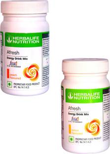 HERBALIFE Afresh Energy Drink Mix - Peach Flavor & Lemon Flavor Combo Pack Of 2 PCS Combo