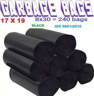 hirdeshanusar black 17x19 PACK OF 8 x 30 ( 240 BAGS )100%Biodegradable /Plastic / Dustbin Bags / Waste & Recycling/trash bags/ Eco-friendly etc. Kitchens, Hotels, Offices,Toilets, Malls and Parks. small 10 L Garbage Bag (240 Bags) small 10 L Garbage Bag ( 240 Bags) small 10 L Garbage Bag (240 Bags) small 10 L Garbage Bag (240 Bags) Small 10 L Garbage Bag  Pack Of 240