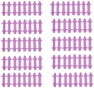 P s retail Fence Miniatures for Fairy Garden Ornamental Decorative Fencing- Violet-(10 pcs/Set) Decorative Showpiece  -  3 cm