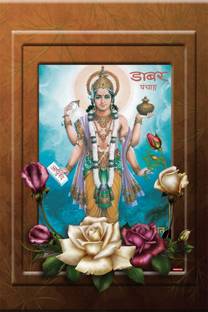 god & god's 46 cm Vishnu ji Sparkle Lamination Sticker 2149 Self Adhesive Sticker