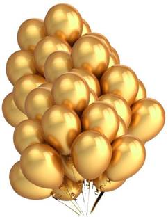 Aone Solid Golden Metallic Balloons set of - 50Pcs (9-12) perfect for theme party birthday party Golden balloons Balloon