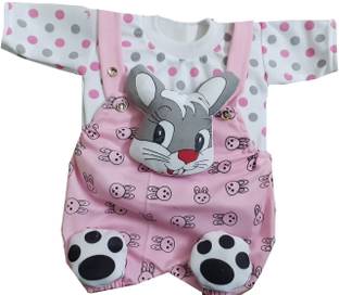 TENDERCAREE Dungaree For Baby Boys & Baby Girls Casual Printed, Applique Cotton Blend
