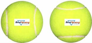 HeadTurners Light Weight Rubber Tennis Ball (Yellow Green) - Pack of 2 Cricket Tennis Ball