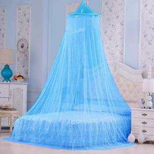 ZENTY BAZAAR Polyester Adults Washable Double Bed [Round] Mosquito Net 1///83 Mosquito Net