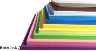 R H lifestyle Multicolor EVA Foam Sheets A4 Handmade Paper 5MM Thick Craft DIY Unruled A4 Size 5mm Thick 200 gsm Coloured Paper