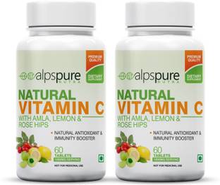 ALPSPURE Nutra Natural Vitamin C 1000mg with Amla,Lemon & Rose Hips