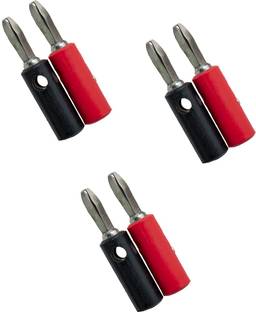 Ovicart 4mm Male Terminal Banana Plug Socket Jack Connectors Black and Red Banana Jack Wire Connector