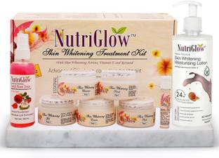 NutriGlow Combo : Skin Whitening Treatment Facial Kit (310 gm) + Skin Whitening Moisturizing Lotion (500 ml)/ Instant Glow / Intense Moisture/ All Skin Type