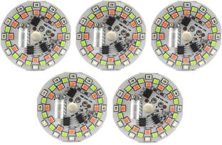 SME 5 Pics 220V AC RGB DOB Color Changing LED Bulb Raw Material Direct On Board MCPCB Light Electronic Hobby Kit