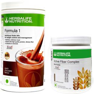 HERBALIFE Formula 1 Nutritional Shake Mix Chocolate 500 gm And Active fiber complex Plant-Based Protein