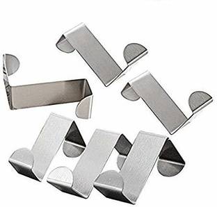 SYGA SYGA Set of 6 Over Door Rack Heavy Duty Reversible Brushed Stainless Steel Hook_Medium(4.5cmx3cm) Hook 6