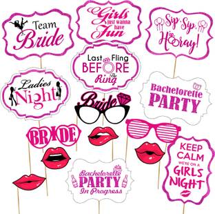 PartyDecoration Bachelorette Party Photo Booth Props / Bachelorette Party Supplies / Miss to Mrs Banner Photo Booth / Bachelorette Party Props / Bride to Be Party Decoration (Set of 15 ) Photo Booth Board