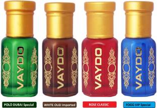 vaydo best 4 combo Attar/Perfume, Apply directly on your body/skin & Clothes for a Refreshing and long lasting fragrance. (Long Lasting 24 hrs, Alcohol-Free Roll)(6+6+6+6ML) Floral Attar
