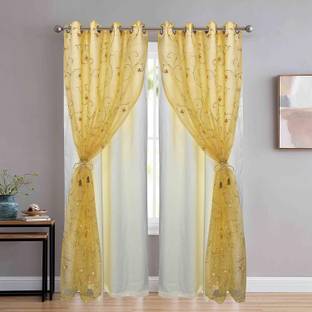 JVIN FAB 274.32 cm (9 ft) Long Door Polyester Curtain (Pack Of 2)
