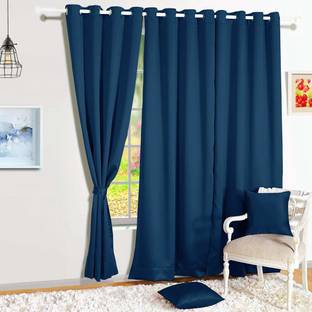Parda Sansar 153 cm (5 ft) Window Satin Blackout Curtain (Pack Of 3)