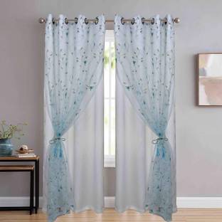 JVIN FAB 152.4 cm (5 ft) Polyester Window Curtain (Pack Of 2)