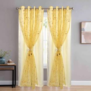 JVIN FAB 213.36 cm (7 ft) Polyester Door Curtain (Pack Of 2)