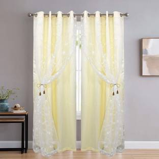 JVIN FAB 152.4 cm (5 ft) Polyester Window Curtain (Pack Of 2)