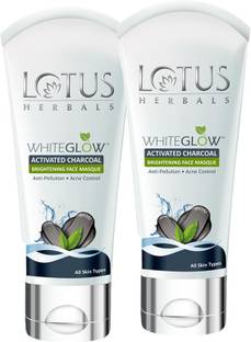 LOTUS HERBALS WhiteGlow Activated Charcoal Brightening Face Masque ( Pack of 2 ) ( 100g * 2 )