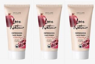 Oriflame Sweden Love Nature Refreshing with Organic Pomegrante  (Pack of 3) Face Wash