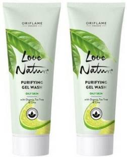 Oriflame Sweden LOVE NATURE Purifying Gel Wash with Organic Tea Tree & Lime  (Pack of 2) Face Wash