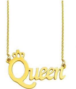 Shopping Dust Queen Pendant for Girl and Women Queen Name Pendant for Girl Gold-plated Stainless Steel Pendant