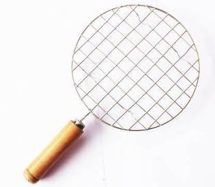 BIGWIN Roti Jari Roti Roast Grill Papad Roaster Grill Chapati Toast Grill Wooden Handle Material Stainless Steel 1 kg Roaster