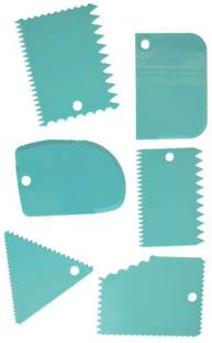 JAMBOREE 6Pcs Sawtooth shaped Cake Cream Scrapers comb Butter Knife Kitchen Plastic Dough Cutter Dough Scraper DIY Baking Pastry Baking Comb